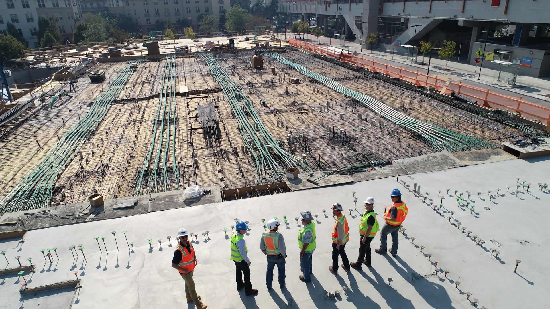 Chantier : fourreaux et préparations de plateforme pour le réseau